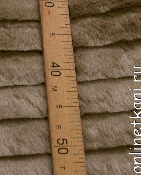 Ткань Искусственный мех "Финская норка" 0256 цвет коричневый в полоску картинка 2