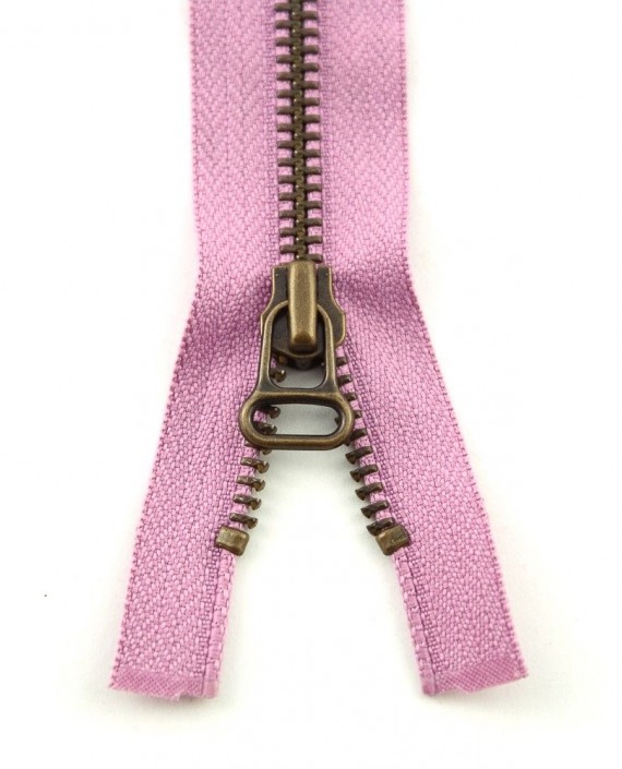 Молния 50 см металл, разъемная, декоративная 0416 цвет розовый картинка 1