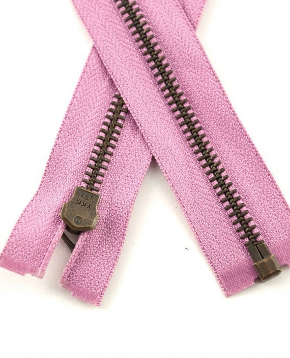 Молния 58 см металл, разъемная, декоративная 0434 цвет розовый картинка 2