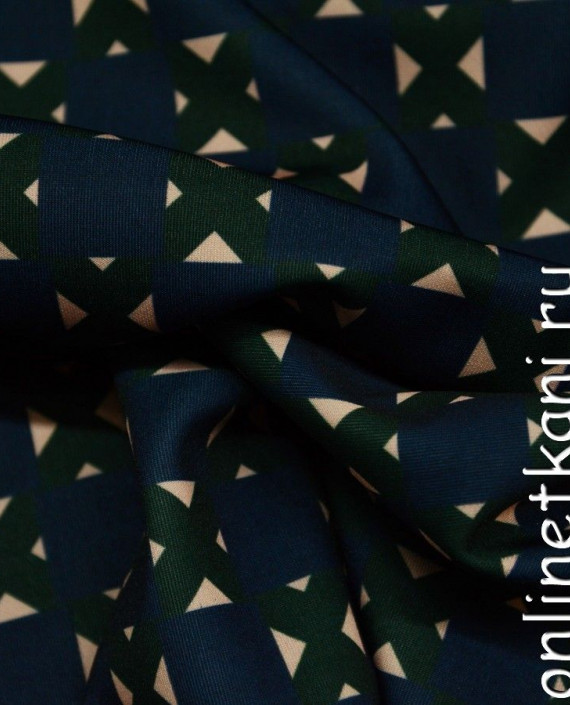 Ткань Неопрен 002 цвет синий геометрический картинка