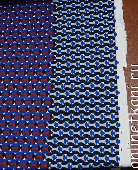 Ткань Неопрен 003 цвет синий геометрический картинка 2