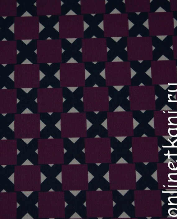 Ткань Неопрен 007 цвет бордовый геометрический картинка