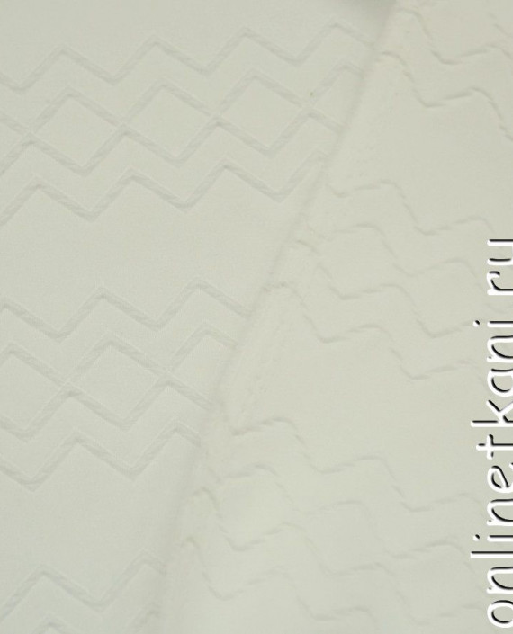 Ткань Неопрен 064 цвет белый геометрический картинка 2
