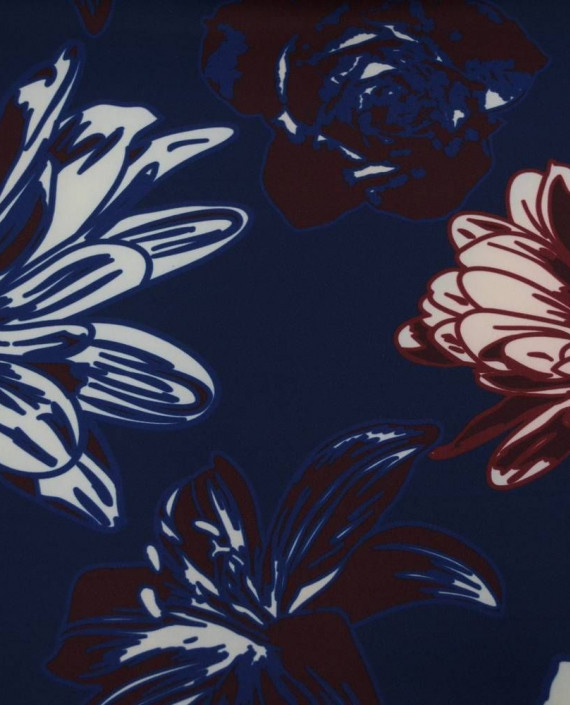 Последний отрез-0.7м Ткань Неопрен Принтованный  1132 цвет синий цветочный картинка