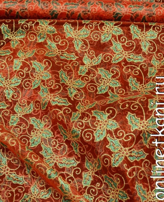 Ткань Органза 046 цвет красный абстрактный картинка