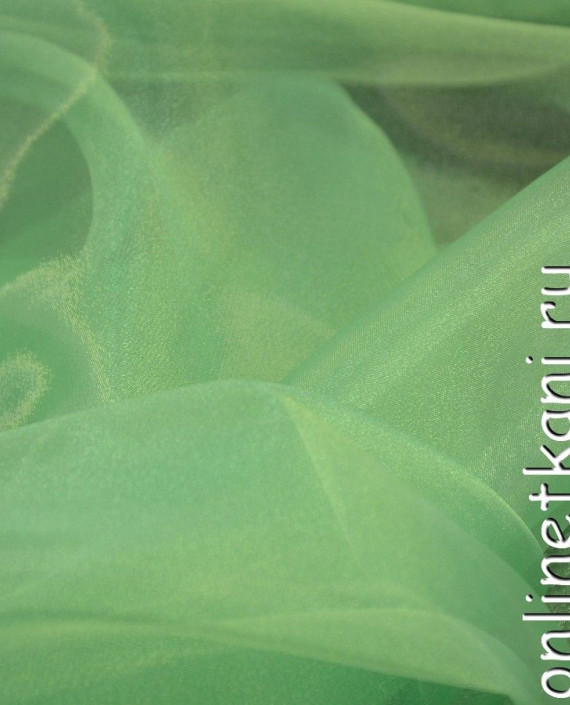 Ткань Органза 080 цвет зеленый картинка