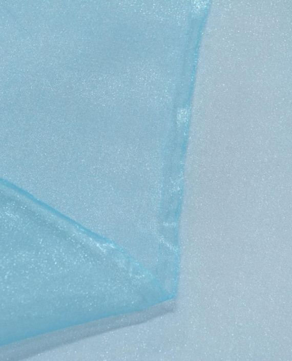 Последний отрез 4м Органза снежок 1145 цвет голубой картинка 2