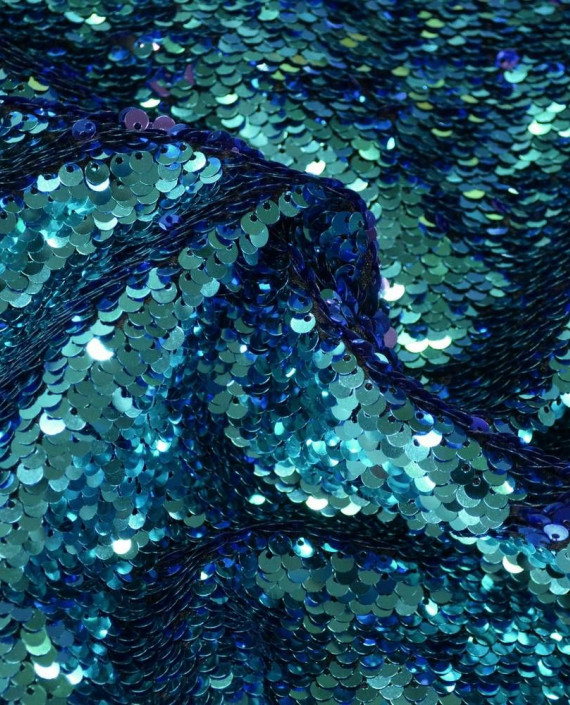 Ткань Пайетки двухсторонние "Голубой-Сиреневый"  0007 цвет разноцветный картинка