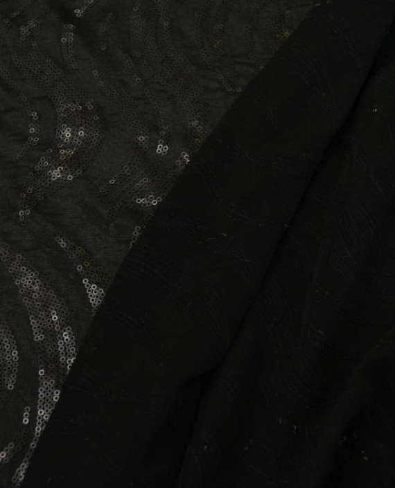Ткань Трикотаж с пайетками 0014 цвет черный картинка 1