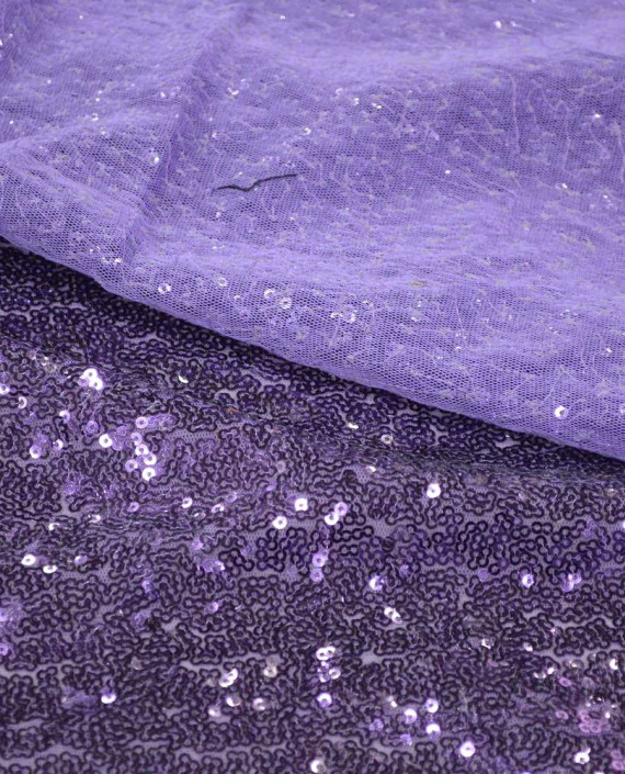 Ткань Сетка с пайетками 0017 цвет фиолетовый картинка 2