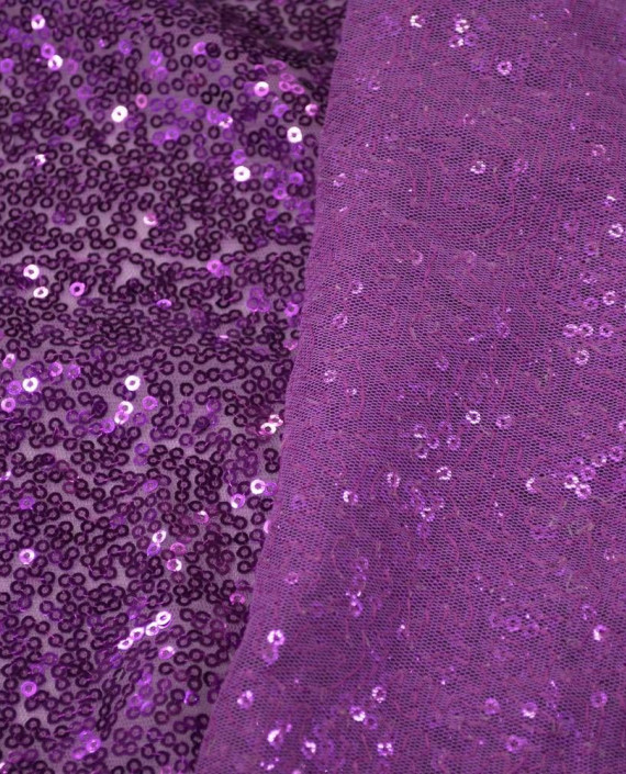 Ткань Сетка с пайетками 0022 цвет фиолетовый картинка 2