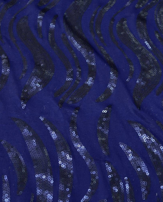 Ткань Трикотаж с пайетками 0023 цвет синий картинка