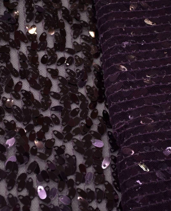 Ткань Сетка с пайетками 0026 цвет фиолетовый картинка 2