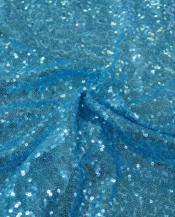 Ткань Сетка с пайетками 0029 цвет голубой картинка