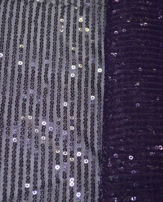 Ткань Сетка с пайетками 0032 цвет фиолетовый в полоску картинка 1