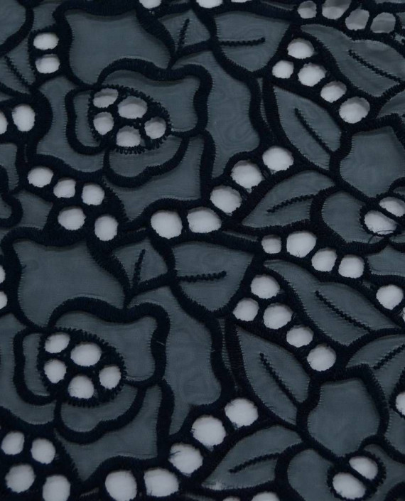 Ткань Органза 135 цвет синий абстрактный картинка