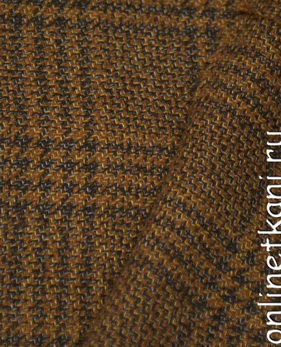 Ткань Костюмная 1082 цвет коричневый в клетку картинка 2