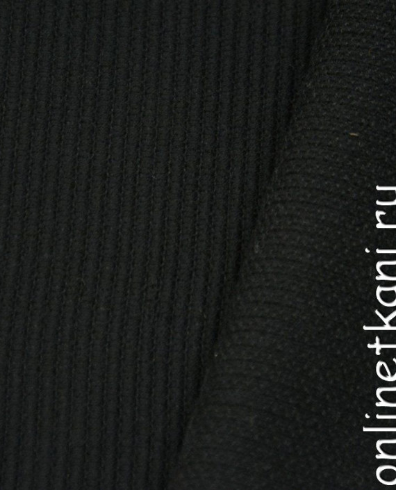 Ткань Пальтовая 1110 цвет черный в полоску картинка 2