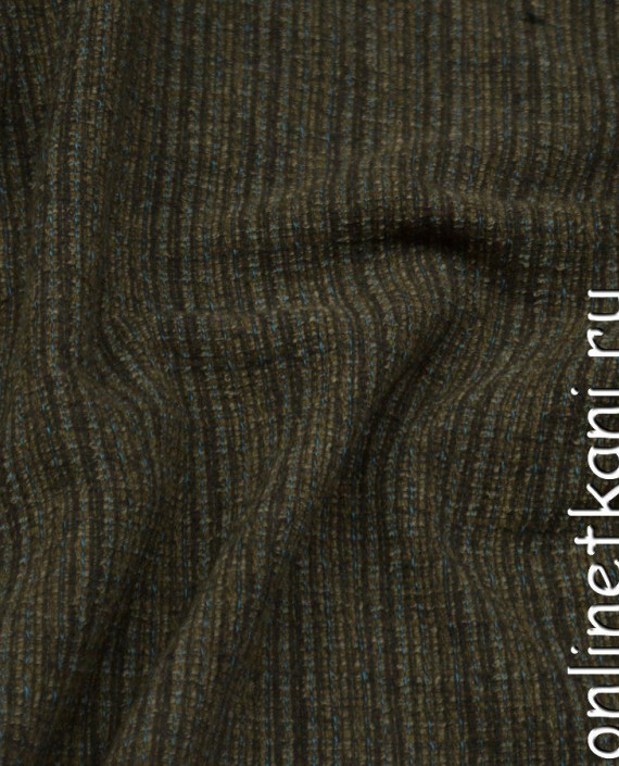Ткань Костюмная 1145 цвет коричневый в полоску картинка