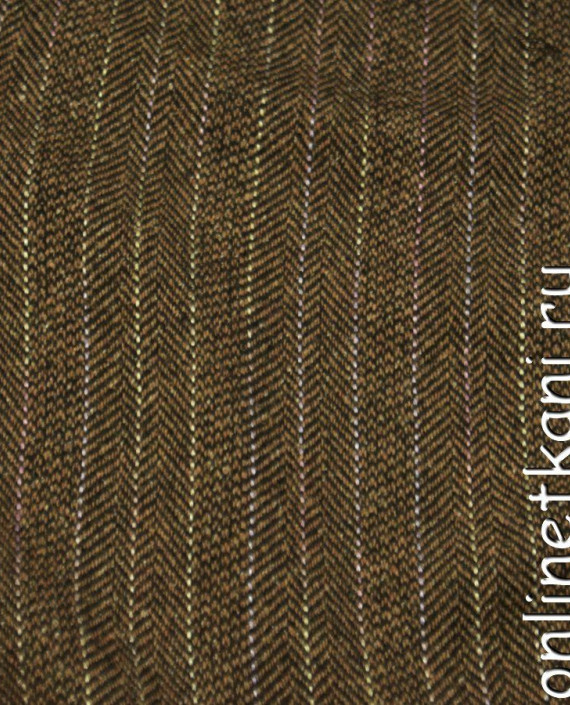 Ткань Пальтово-костюмная 1151 цвет коричневый в полоску картинка
