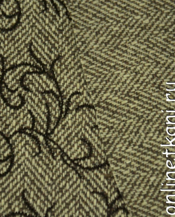 Ткань Пальтово-костюмная 1175 цвет бежевый абстрактный картинка 2