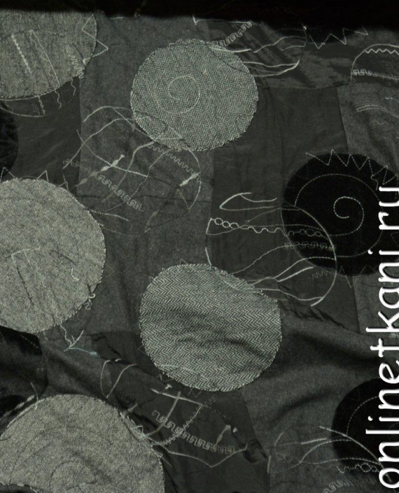 Ткань Пальтово-костюмная 1182 цвет серый геометрический картинка