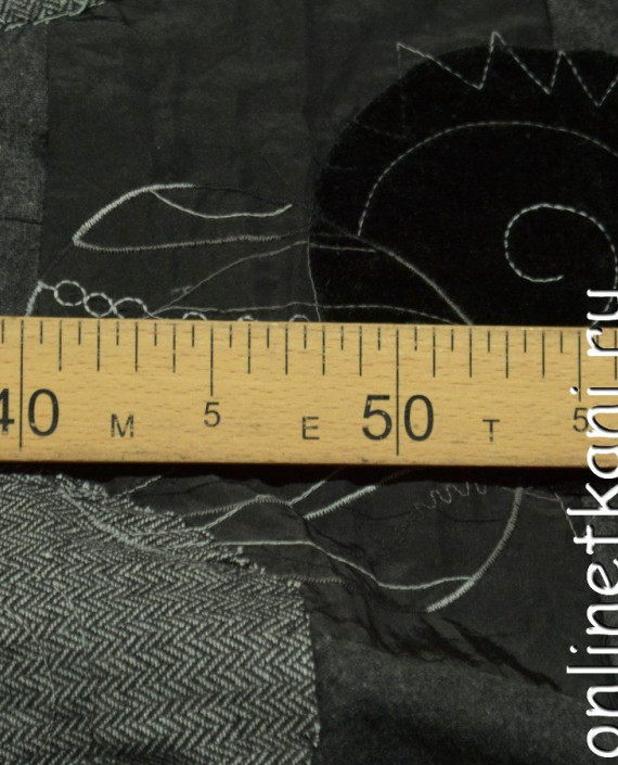 Ткань Пальтово-костюмная 1182 цвет серый геометрический картинка 2