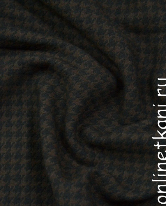 Ткань Костюмная 1191 цвет коричневый в клетку картинка