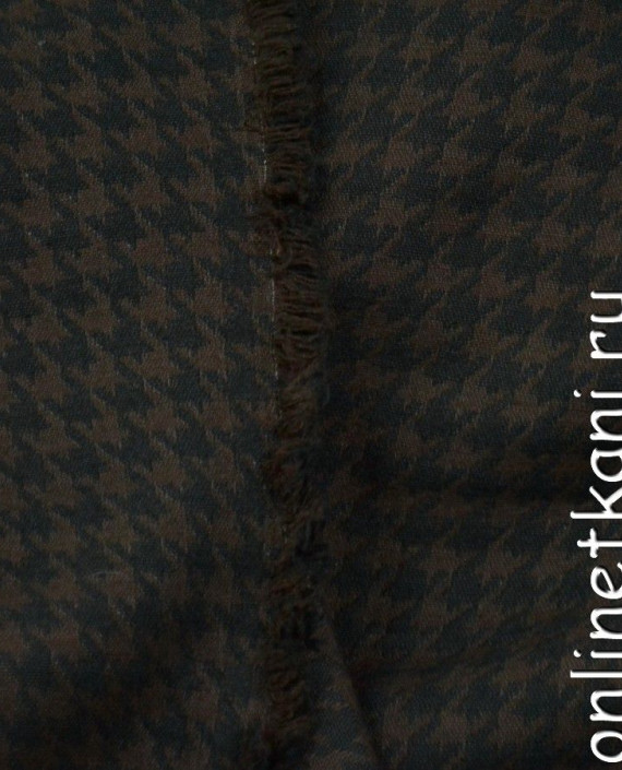 Ткань Костюмная 1191 цвет коричневый в клетку картинка 1