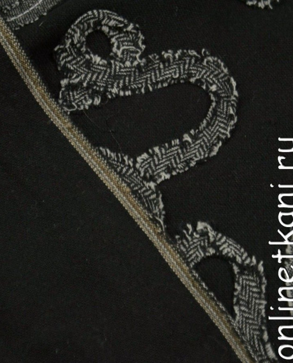 Ткань Костюмно-пальтовая 1192 цвет черный абстрактный картинка 1