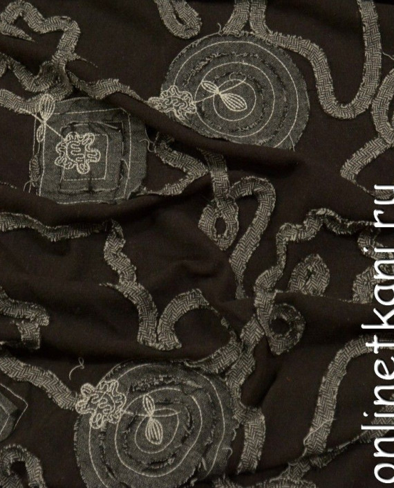 Ткань Костюмно-пальтовая 1197 цвет коричневый абстрактный картинка