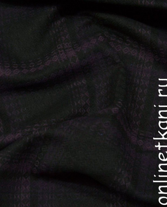 Ткань Костюмно-пальтовая 1199 цвет черный геометрический картинка