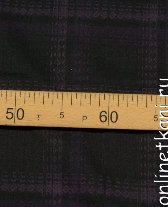 Ткань Костюмно-пальтовая 1199 цвет черный геометрический картинка 2