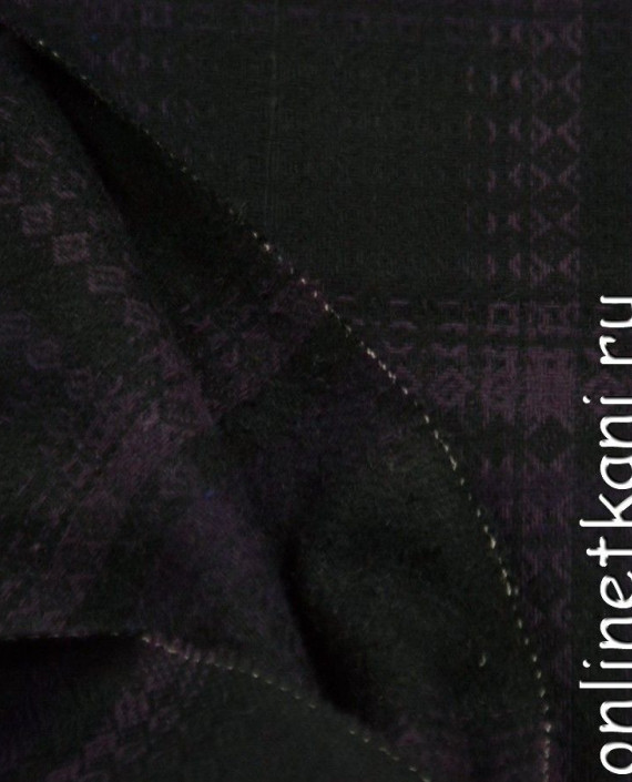 Ткань Костюмно-пальтовая 1199 цвет черный геометрический картинка 1