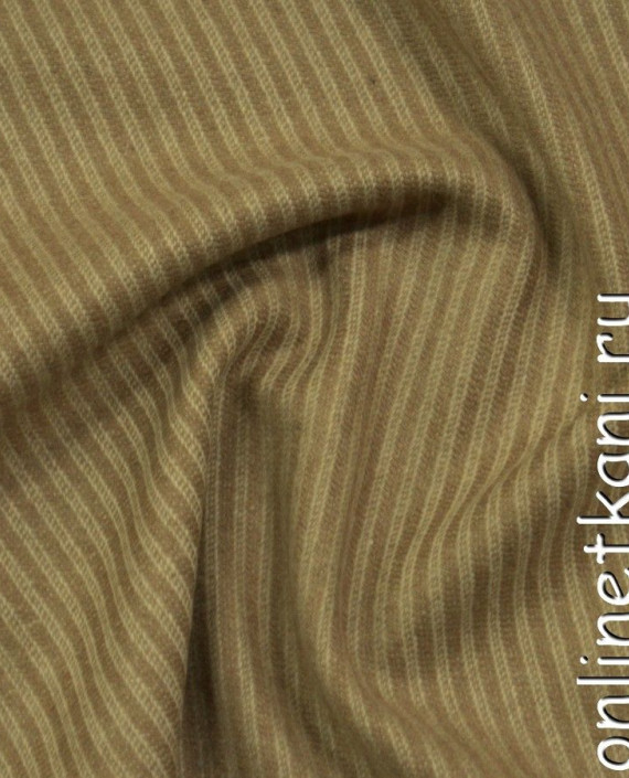 Ткань Костюмно-пальтовая 1218 цвет бежевый в полоску картинка