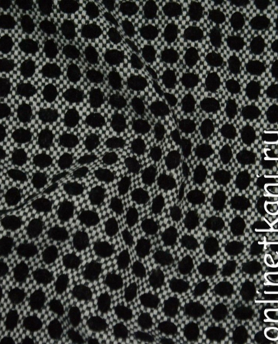 Ткань Пальтовая 1227 цвет серый в горошек картинка