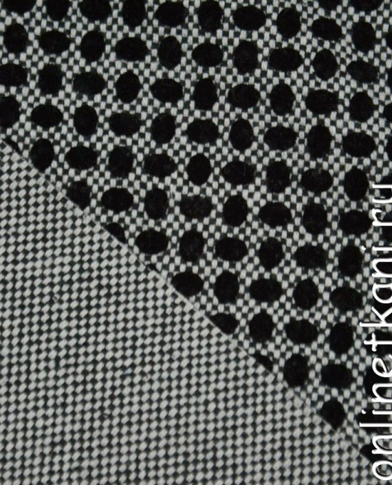 Ткань Пальтовая 1227 цвет серый в горошек картинка 1