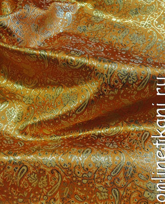 Ткань Парча "Золотая абстракция" 005 цвет золотой абстрактный картинка 2