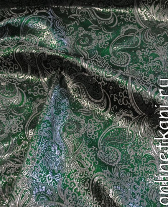 Ткань Парча "Нефрит" 015 цвет зеленый абстрактный картинка 1