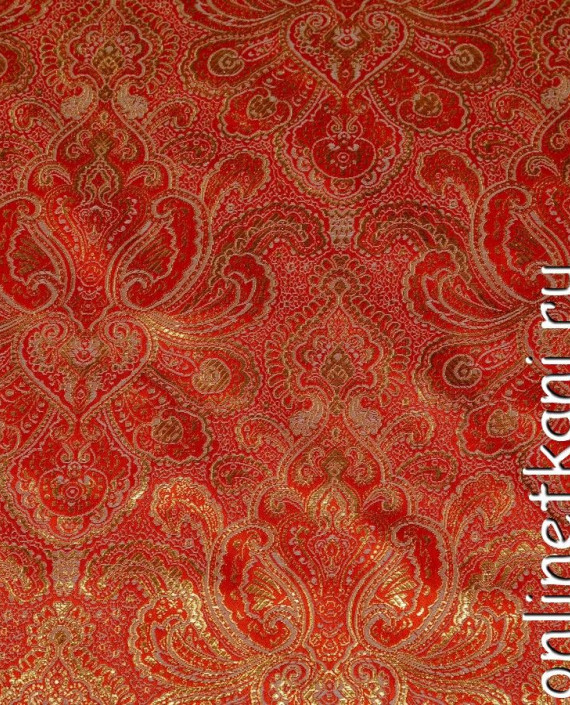 Ткань Парча 028 цвет красный абстрактный картинка 1