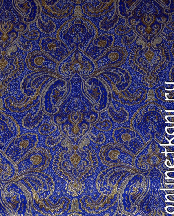 Ткань Парча 030 цвет синий абстрактный картинка 1