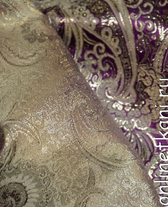 Ткань Парча 050 цвет фиолетовый абстрактный картинка 1