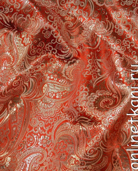 Ткань Парча 051 цвет красный абстрактный картинка