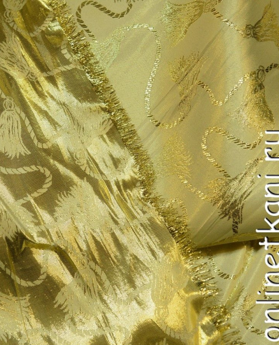 Ткань Парча 054 цвет золотой абстрактный картинка 1