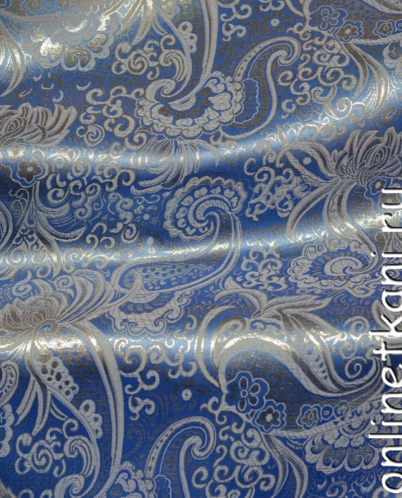 Ткань Парча 062 цвет синий абстрактный картинка