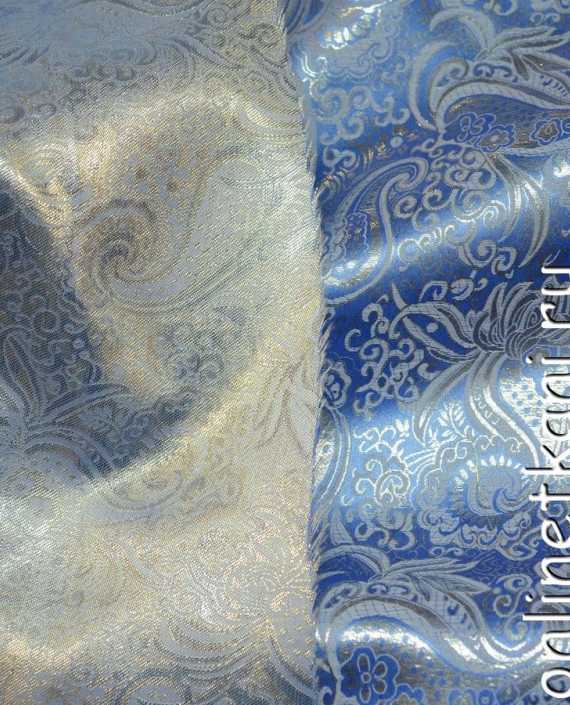 Ткань Парча 062 цвет синий абстрактный картинка 1