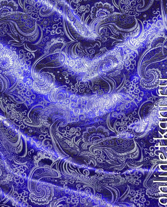 Ткань Парча 082 цвет синий абстрактный картинка
