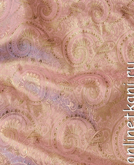 Ткань Парча 084 цвет розовый абстрактный картинка