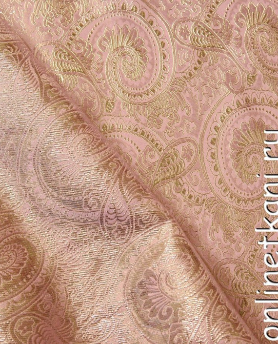 Ткань Парча 084 цвет розовый абстрактный картинка 2