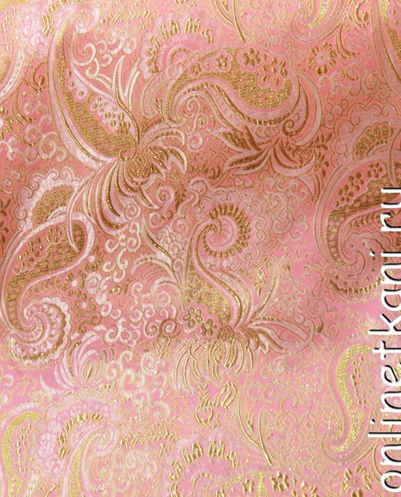 Ткань Парча 088 цвет розовый абстрактный картинка